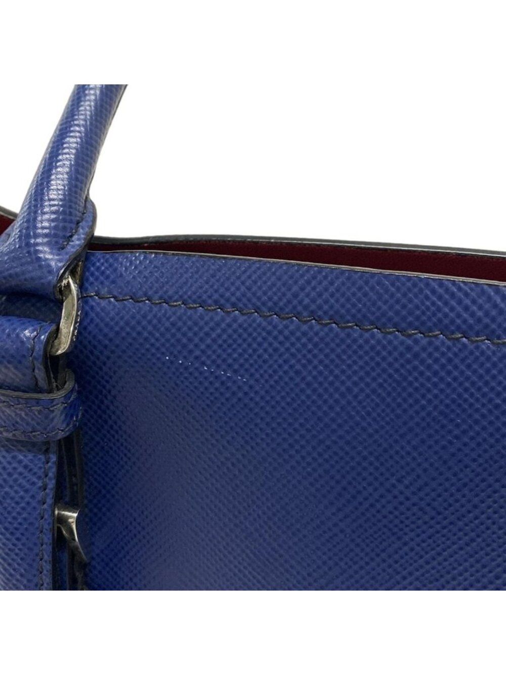 ★SOLD★ Prada Tote Blue Leather - Picture 13 of 15